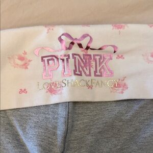 PINK Victoria's Secret Foldover Waistband Leggings - Pink & Gray